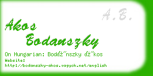 akos bodanszky business card